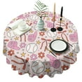 thumbnail image 1 of Pink Baseball Fun Pattern Round Tablecloth 60"x60",Wrinkle Wipeable Table Cloth for Kitchen Dining Room Picnic Patio Party, 1 of 6