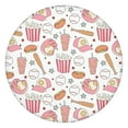 thumbnail image 1 of Pink Baseball Game Snacks Pattern Round Fitted Tablecloth with Elastic Edge,Dining Table Cover Waterproof,Outdoor Round Tablecloth for Camping,Dining,Indoor and Outdoor, 1 of 7