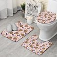 thumbnail image 1 of Pink Baseball Gear Pattern Bathroom Rugs Sets 3 Piece,Toilet Cover Set,Absorbent Non Slip Bathroom Mats Sets with U-Shaped Contour Rug Toilet Rug Set, 1 of 5