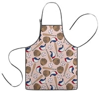 Pink Baseball Gear Pattern Kids Aprons for Girls and Boys,Adjustable Neck Strap Toddler Aprons for Kids Cooking Baking