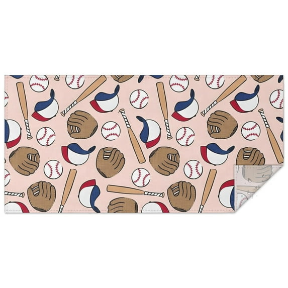Pink Baseball Gear Pattern Rectangle Tablecloth 60"x120",Waterproof Polyester Rectangle Table Cloth, Wipeable Spillproof Polyester Tablecloth for Dining, Camping, Indoor and Outdoor