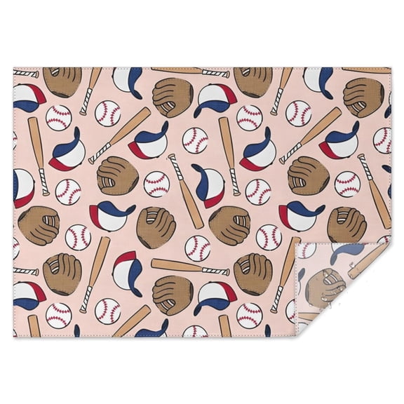 Pink Baseball Gear Pattern Rectangle Tablecloth 60"x84",Waterproof Polyester Rectangle Table Cloth, Wipeable Spillproof Polyester Tablecloth for Dining, Camping, Indoor and Outdoor