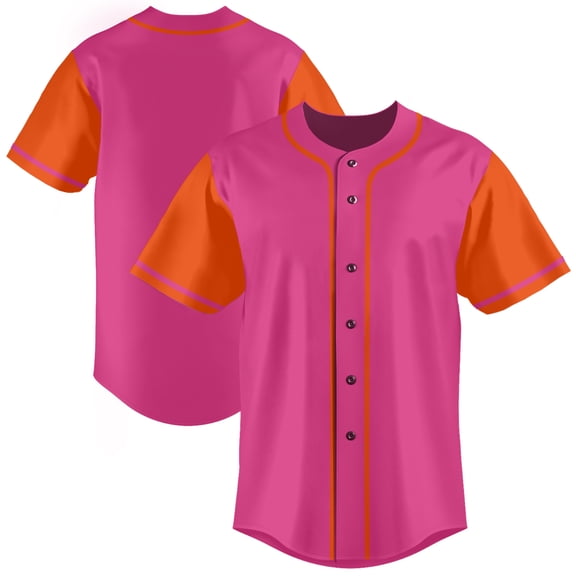 Pink Baseball Jersey for Men Hip Hop Hipster Button Down Shirts Sports Uniforms