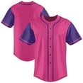 thumbnail image 1 of Pink Baseball Jersey for Men Hip Hop Hipster Button Down Shirts Sports Uniforms, 1 of 5