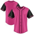 thumbnail image 1 of Pink Baseball Jersey for Men Hip Hop Hipster Button Down Shirts Sports Uniforms, 1 of 5