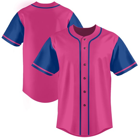 Pink Baseball Jersey for Men Hip Hop Hipster Button Down Shirts Sports Uniforms