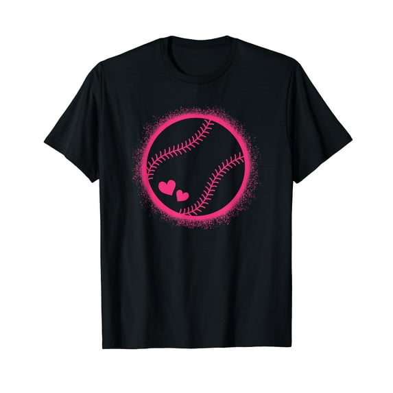 Pink Baseball Softball Lover Women Girls T-Shirt