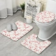 thumbnail image 1 of Pink Baseballs with Bows Pattern Bathroom Rugs Sets 3 Piece,Toilet Cover Set,Absorbent Non Slip Bathroom Mats Sets with U-Shaped Contour Rug Toilet Rug Set, 1 of 5