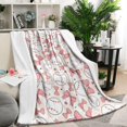 thumbnail image 1 of Pink Baseballs with Bows Pattern Blanket,Comfortable Soft Lamb Wool Throw Blanket,All Season,Warm Lightweight Blankets for Sofa Bed Couch Living Room Chair,50"x60", 1 of 4