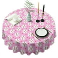 thumbnail image 1 of Pink Baseballs Pattern Round Tablecloth 60"x60",Wrinkle Wipeable Table Cloth for Kitchen Dining Room Picnic Patio Party, 1 of 6