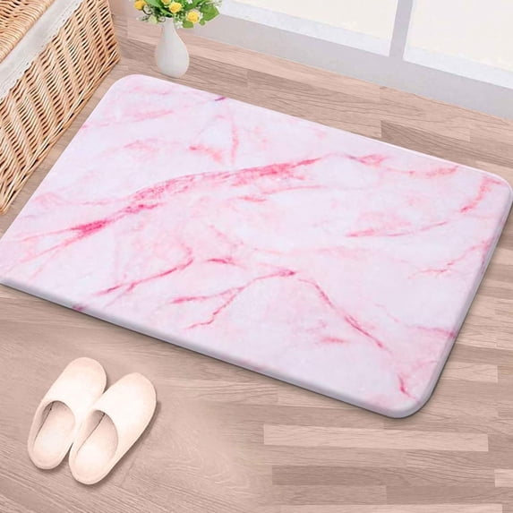 Pink Bath Mat, Marble Bathroom Rug, Abstract Bath Rug, Pink Marble Bathroom Rug, Bath Mats for Bathroom, 24''''X16''''