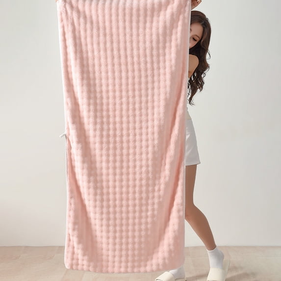 Pink Bath Towels Set of 2, 100% Cotton, Quick-Dry & Breathable, Highly Absorbent for Spa Bathroom Travel Dorm Salon (S - 29.53 x 13.78 in, L - 55.12 x 27.56 in) - Akmoler