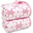 thumbnail image 1 of Pink Bath Towels Set of 2, Super Absorbent & Decorative 27.5x55 Inches, Cute Floral Jacquard Shower Towel for Bathroom, Cotton, 1 of 15