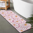thumbnail image 1 of Pink Bathroom Rugs Cute Daisy Bath Mat, Cute Bath mat for Shower Sink,White and Yellow Flower Bathroom Rug, Super Absorbent Machine Non Slip Back Washable Bathtub Mats for Shower 47x17 inch, 1 of 6