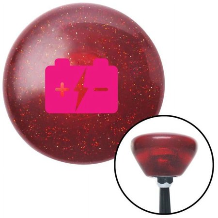 Pink Battery Charge Symbol Red Retro Metal Flake Shift Knob with M16 x 1.5 Insert Brody