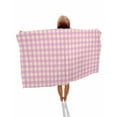 thumbnail image 1 of Pink Beach Towels Oversized Super Absorbent, Grid Checkered Plaid Gingham Lattice Trellis Lightweight Bath Towel Quick Dry Sets For Bathroom/Pool/Rv Camping/Beach Play/Gym Room/Picnic 23"x47", 1 of 8