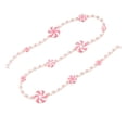thumbnail image 1 of Pink Beaded Necklace with Two-Tone Pinwheel Candy Design, Pink and White, for Holiday Tree Display, Christmas Decoration, 1 of 5