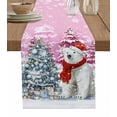 thumbnail image 1 of Pink Bear Christmas Burlap-Cotton Table Runner 90 Inches Long,Xmas Tree Snowflake Farmhouse Table Runners,Outdoor Dining Tablecloths Decor for Baby Shower Party Wedding 13x90, 1 of 9