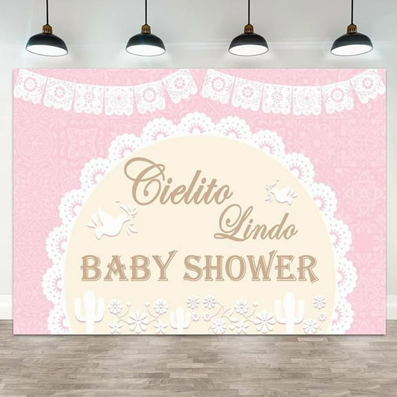 Pink Beautiful Cielito Lindo Backdrop Baby Shower Photography Background Cielito Lindo Baby Shower Banner Decorations Mexican Theme Fiesta Newborn Portrait Photo Booth Prop