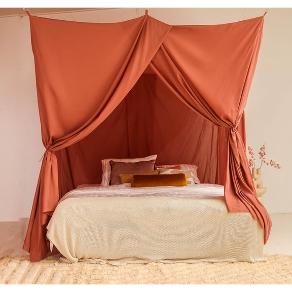 Pink Bed Canopy for Queen and King-Sized Beds | Bedroom Decoration for Teens or Adults | Rectangular Shape Insect Netting | Mosquito Net in Multiple Colors and Sizes