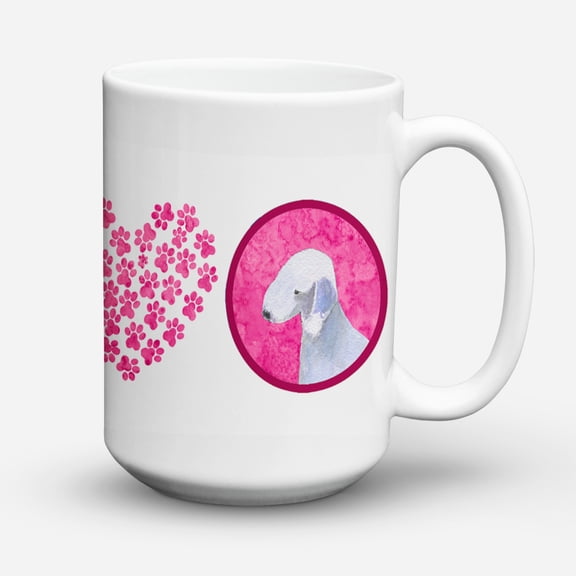 Pink Bedlington Terrier Coffee Mug 15 oz