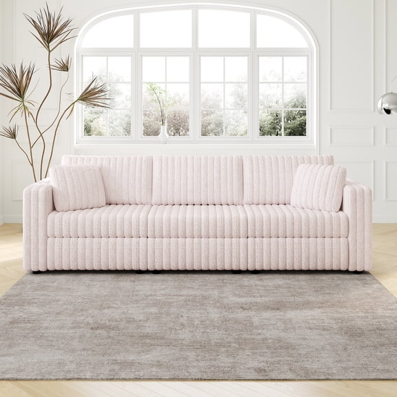 Pink Bedroom - 106.3" Modular. Comfortable Design. Quality Materials. Flexible Combinations. Modern Style. Washable Back Cushions Soft Modular In Pink. & Artistic Creation. Freely Combine Shapes For