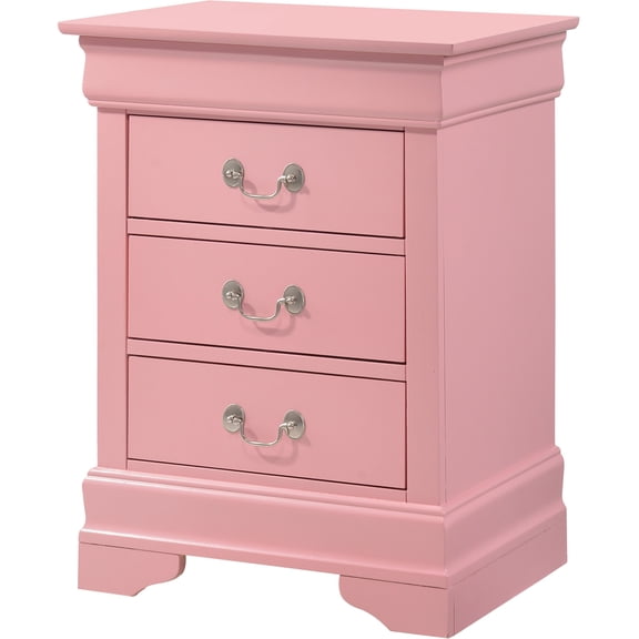 Pink Bedroom Nightstand | Spacious Drawers for Organizing | Long - lasting Particle Board | Hassle - free Setup