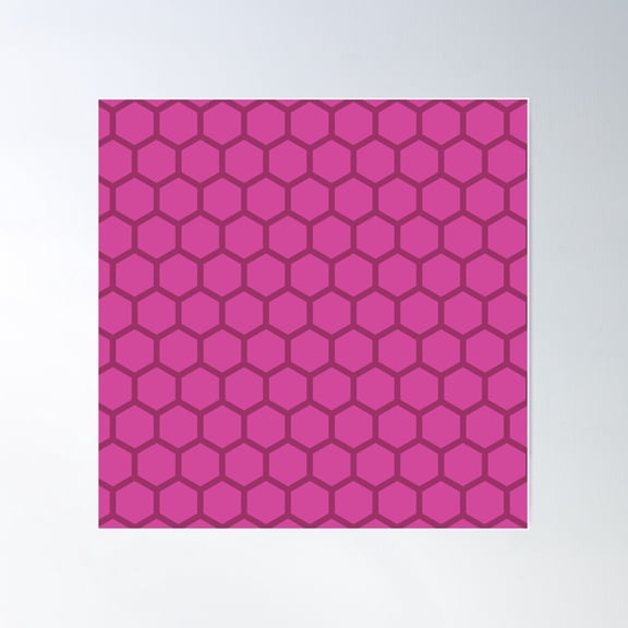 Pink Beehive Hexagon Pattern Poster Wall Art, Modern Wall Decor For Living Room Bedroom, 24x24 UNFRAMED