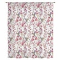 thumbnail image 1 of Pink Beige Flowers Sheer Curtains 54 Inches Long, Spring Floral Elegant Pastoral Botanical Light Filering Curtains, Breathable Simi Curtain Privacy Drapes for Kitchen Bathroom Small Window Treatment, 1 of 9