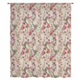 thumbnail image 1 of Pink Beige Flowers Sheer Curtains 63 Inches Long, Spring Floral Elegant Pastoral Rustic Light Filering Curtains, Breathable Simi Curtain Privacy Drapes for Living Room Bedroom Window Treatment, 1 of 9