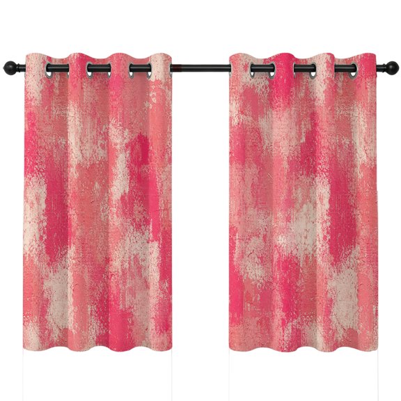 Pink Beige Ink Splatters Blackout Curtains 45 Inches Long, Abstract Minimalist Vintage Rough Texture Thermal Insulated Room Darkening Drapes with Grommets for Living Room 42"W x 45"L, 2 Panels