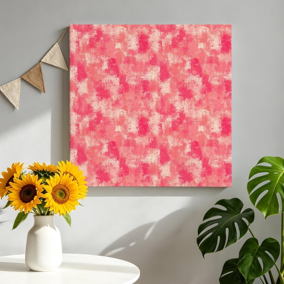 Pink Beige Ink Splatters Canvas Wall Art for Living Room, Abstract Minimalist Vintage Rough Texture Wall Decor Framed Artwork Pictures Ready to Hang for Bedroom Office Home Decor 8x8 Inch