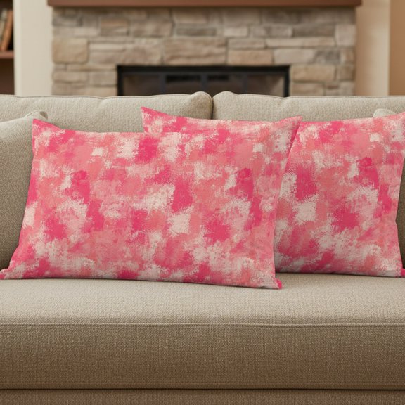 Pink Beige Ink Splatters Pillow Covers Set of 2, Abstract Minimalist Vintage Rough Texture 12x20 Inch Decorative Throw Pillow Covers Soft Pillowcases with Zipper for Couch Sofa Bed Chair