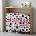 thumbnail image 1 of Pink Beige Paw Print Cabinet Curtain 35"Wx35"L,Dustproof Under Sink Skirt W/ Self Adhesive Tape,Vintage Farmhouse Country Wooden Grain Cabinet Curtain Cover for Kitchen Sink,Bathroom Vanity, 1 of 9