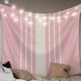 thumbnail image 1 of Pink Beige Striped Tapestry for Bedroom Wall Hanging Tapestry, Modern Farmhouse Retro Lines Ceiling Backdrop Tapestries Poster Blanket Wall Decor for Teens Room Living Room Dorm 59" x 79", 1 of 8