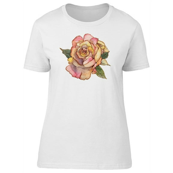 Pink Beige Vintage Rose T-Shirt Women -Image by Shutterstock, Female Medium