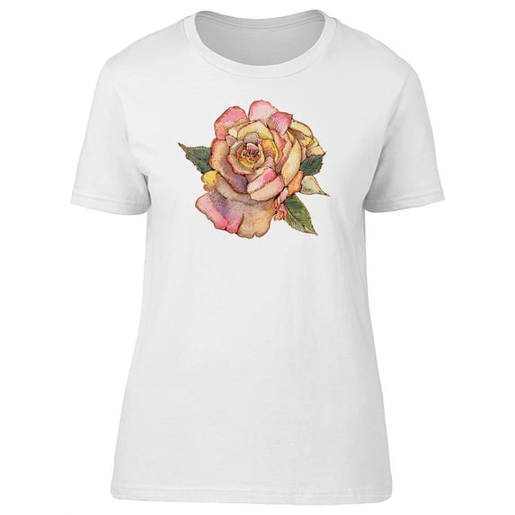 Pink Beige Vintage Rose T-Shirt Women -Image by Shutterstock, Female Medium