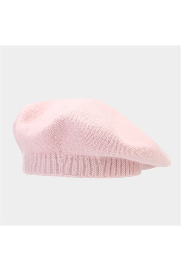 Pink Berets for Women Men Solid Color Knitted Wool Warm Beret Casual Shade Fall and Winter Hat