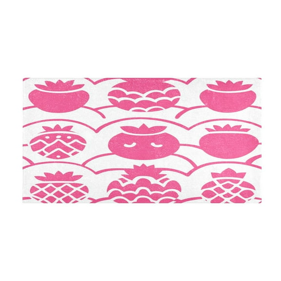 Pink Berry Pattern 39x20" Bath Mat Carpet, Absorbent and Non-Slip for Kitchen or Bathroom, Quick-Drying