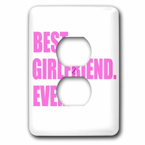 Pink Best Girlfriend Ever text anniversary valentines day gift for her 2 plug outlet cover lsp-179720-6
