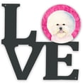thumbnail image 1 of Pink Bichon Frise Metal Wall Artwork LOVE, 1 of 2
