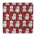 thumbnail image 1 of Pink Bichon Frise Square Fitted Tablecloth with Elastic Edge,Square Table Cover,Washable Elastic Table Cover for Home Kitchen Party Decor 34"x34", 1 of 6