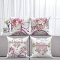 thumbnail image 1 of DaShan Summer Pink Throw Pillow Covers 18x18 Set of 4,Spring Flower Decorative Pillow Cases for Bedroom Sofa Couch, 1 of 6