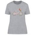 thumbnail image 1 of Pink Bicycle With Flowers Design T-Shirt Women -Image by Shutterstock, Female Large, 1 of 2