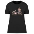 thumbnail image 1 of Pink Bicycle With Flowers Design T-Shirt Women -Image by Shutterstock, Female Medium, 1 of 2