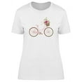 thumbnail image 1 of Pink Bicycle With Flowers Design T-Shirt Women -Image by Shutterstock, Female x-Large, 1 of 2