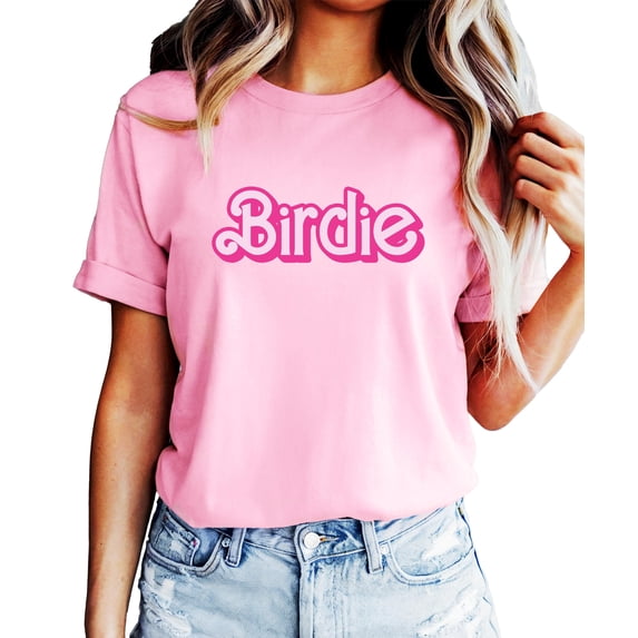 Pink Birdie Golf Shirt for Women Teens & Girls Trendy Retro Graphic Tee for Golfer Pink Shirt Adult Large