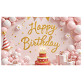 thumbnail image 1 of Pink Birthday Decoration Banner Pastel Happy Birthday Cake Balloons Stars for Birthday Party Celebration Indoor Decor, 1 of 8