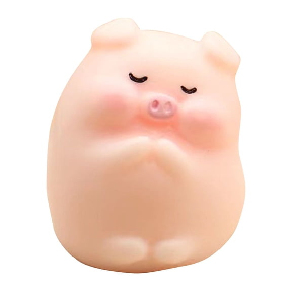 Pink Birthday Decorations Cute Mini Pig Figurine 1 Inch Kids Birthday Decorations Themed Party Accent for Tabletop Display, 1 Pack
