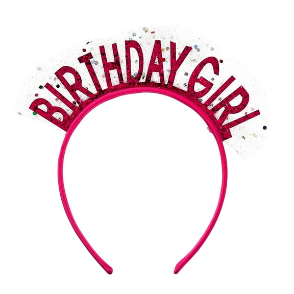 Way To Celebrate Pink Birthday Girl Tulle Headbopper